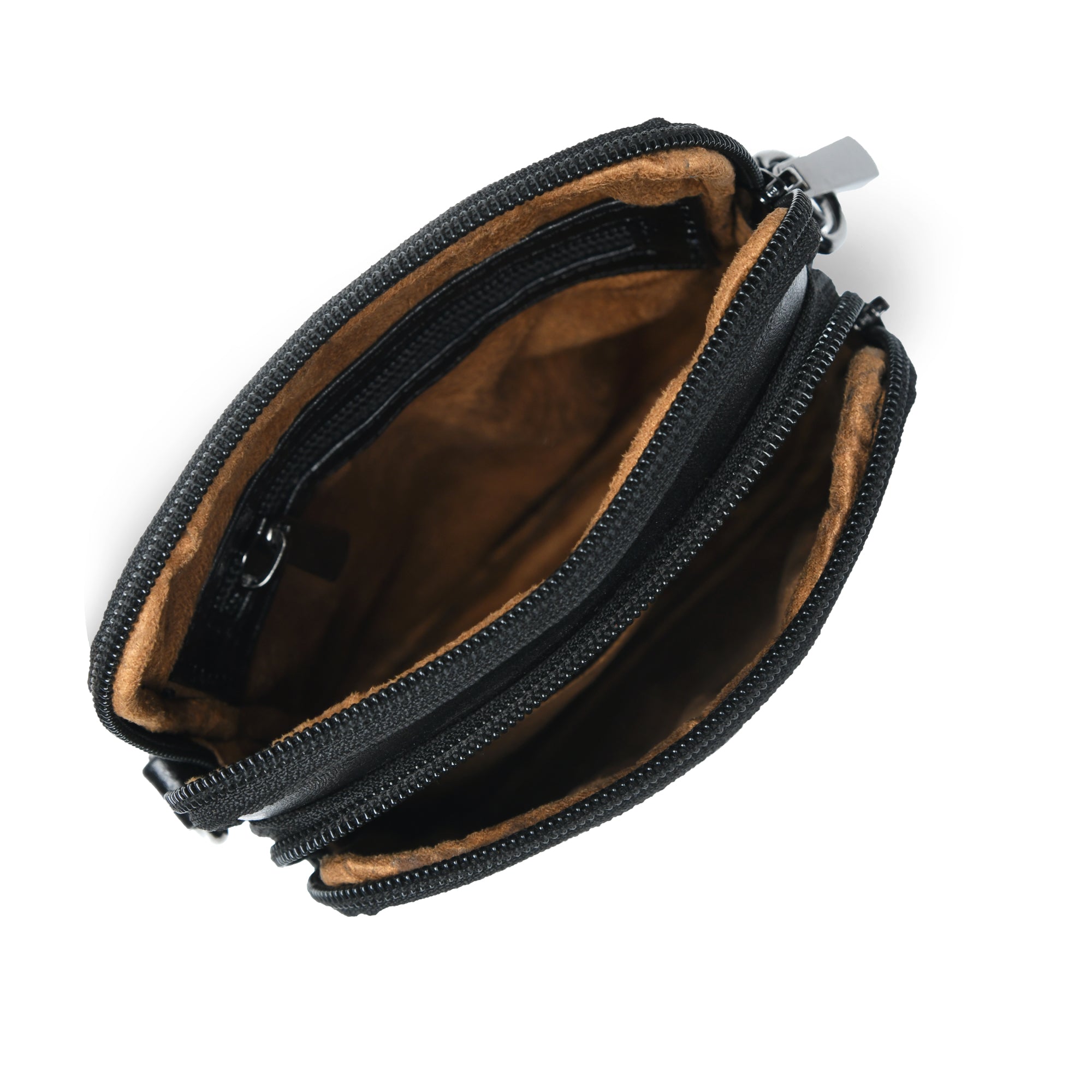 AmberStride Leather Sling Bag – Black Colour